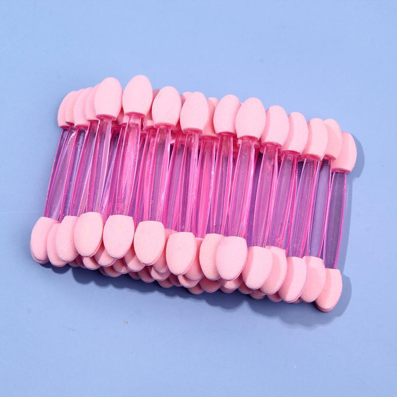 50pcs Eye Shadow Brush Double Sided Beauty Women Makeup Brushes (Pink)