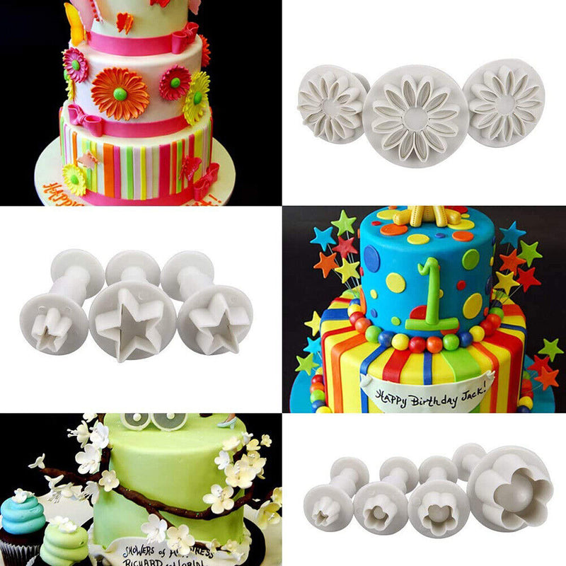 Plastic Flower Fondant Baking Mould Cookies Mold Cake Icing Plunger Decor Too