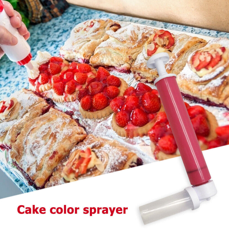 Manual Cake Coloring Duster Kitchen Pastry Baking Airbrush Spray Tube Tool Newly