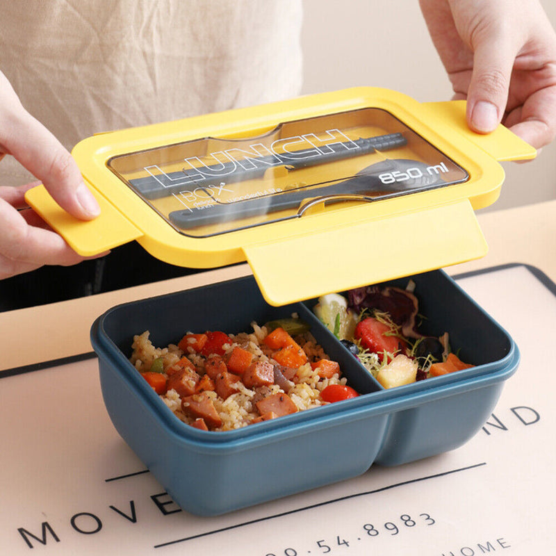 Microwave Lunch Box Plastic Dinnerware Food Storage Container School Bento Box