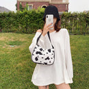 Fashion Cow Milk Print Crossbody Bags Women Canvas Casual Shoulder Handbag Pouch