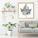 Winter Maple Leaf Frameless Picture Oil Paint By Numbers Hand Painted Picture