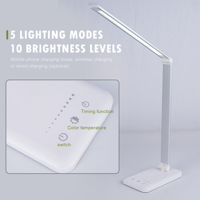 LED Desk Lamp, Multifunctional Eye-Caring Table Light for Working, Reading, Home