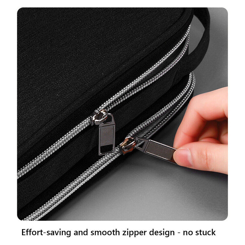 Large Capacity Pencil Case Multi-layer Canvas Pencil Pouch (6881 Black)