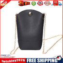 Women PU Leather Mini Phone Bag Chain Bag Shoulder Crossbody Bag(Black)