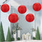 8 inch LED Round Solar Lantern Waterproof Pendant for Garden Decor (Red)