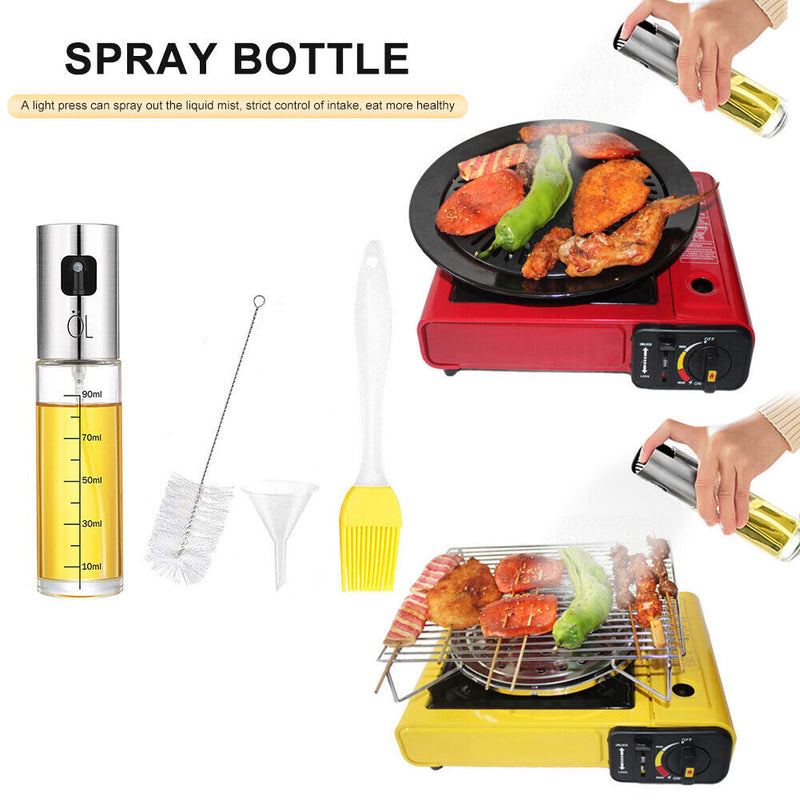 100ml Oil Spray Bottle Vinegar Mist Sprayer Oiler Pot Set BBQ Barbecue Can Tools
