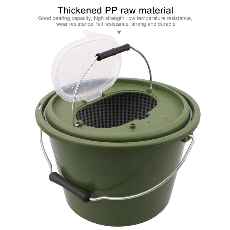 Portable Plastic Fishing Bucket Water Storage Container Handle Fish Storage Tool
