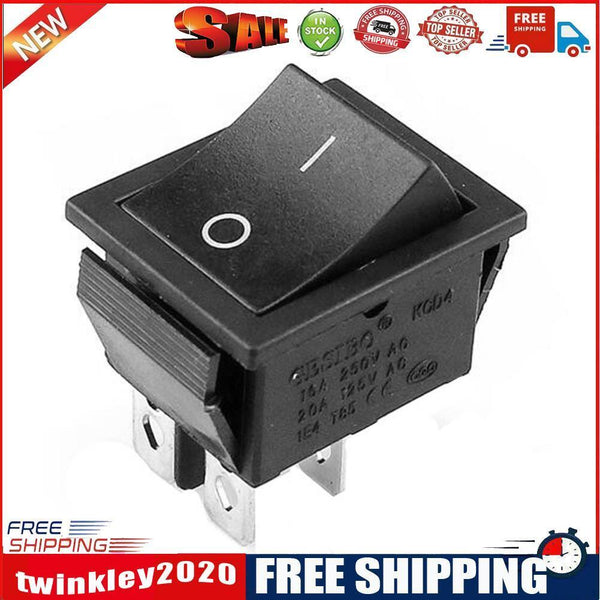 Rocker Switch Power Switch 2-Level 4-Pin Without Light AC125-250V (Black)