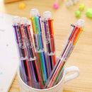 Multi-color 6 in1 Color Ballpoint Pen Ball Point Pens Kids Supply P5X5 N0X0