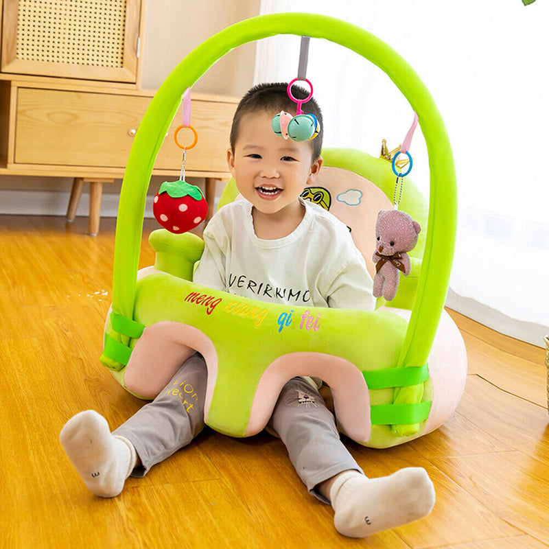 Baby Sofa Seat Skin Cartoon Plush Safety Seat Chair Without Cotton (Green) Newly