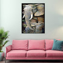 Elephant Mom and Son Oil Paint By Numbers Kits Canvas DIY Animal Home Decoration