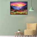 5D Diamond Painting Sunrise Hillside Full Round Drill Rhinestone DIY Wall Art