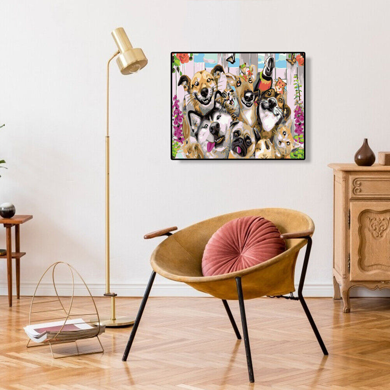 Frameless DIY Dog Cat Home Painting By Numbers Digital Picture Craft Wall Decor