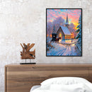 Snow Scene Drawing Frameless DIY Oil Paint by Numbers Canvas Home Decor Kit