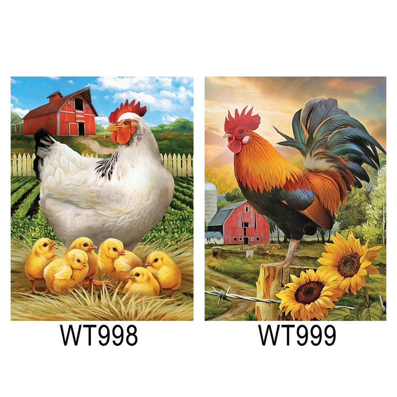 5D Diamond Painting Full Round Mosaic Chicken Picture Home Decor  2PCS