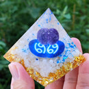 Orgonite Pyramid Peridot Chakra Healing Crystal Energy Generator Craft (C) Newly