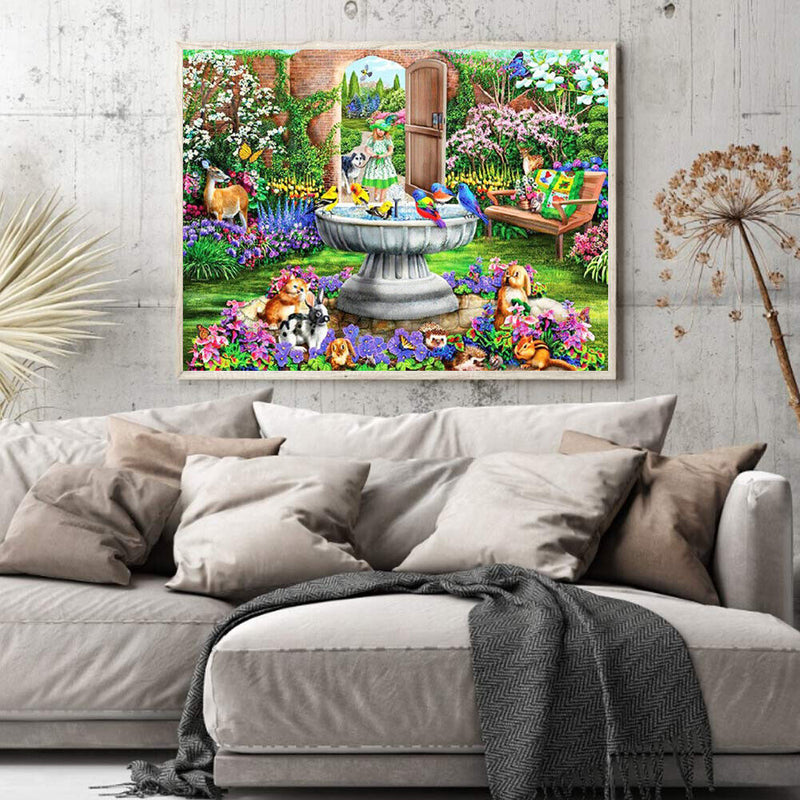 Garden Animals Oil Paint By Numbers Kit DIY Decoration Gift Wall Picture Craf