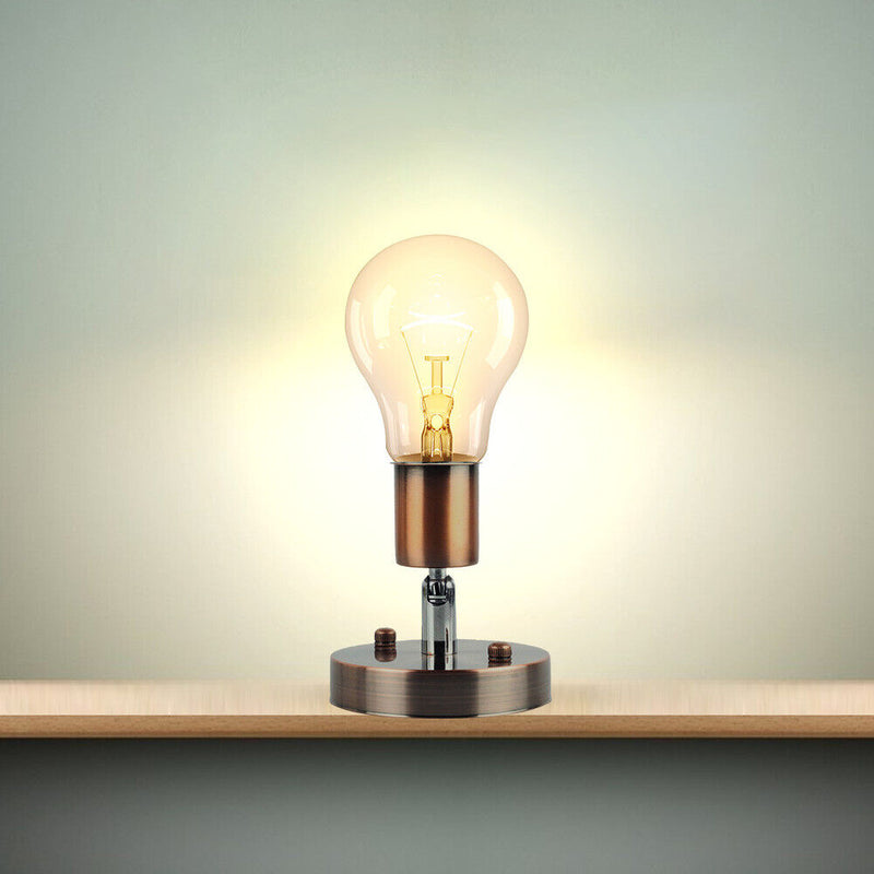 E27 Lamp Holder Retro Metal Lamp Socket 180 Rotating Wall Lights Base (F) Newly