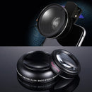 2 in 1 Lens Universal Clip 37mm Cell Phone Lens 0.45x 49UV HD Lens (Black)