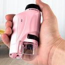 #A Mini Pocket Microscope Kit 60X-120X Handheld Microscope Equipment with Light