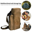 Outdoor Tent Nail Wearable Storage Bag Ropes Hammers Organizer (Khaki) Newly
