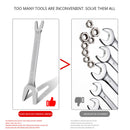 Long Handle Serrated V Groove Wrench Double Head Open End Repair Spanner Newly