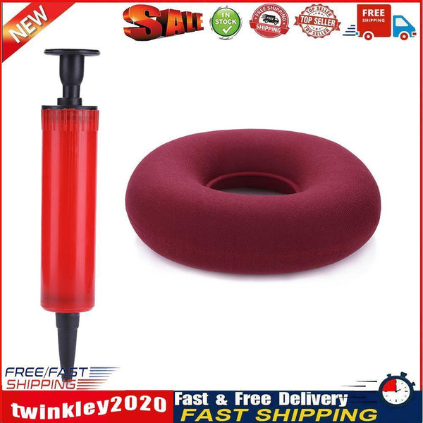 Hip Support Medical Hemorrhoid Seat Pad Inflatable Anti Bedsore (Red) Newly