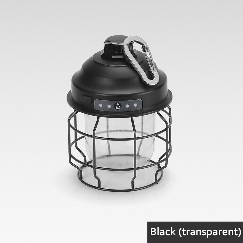 LED Camping Light USB Rechargeable Portable Outdoor Tent Lamp with Hook (A)