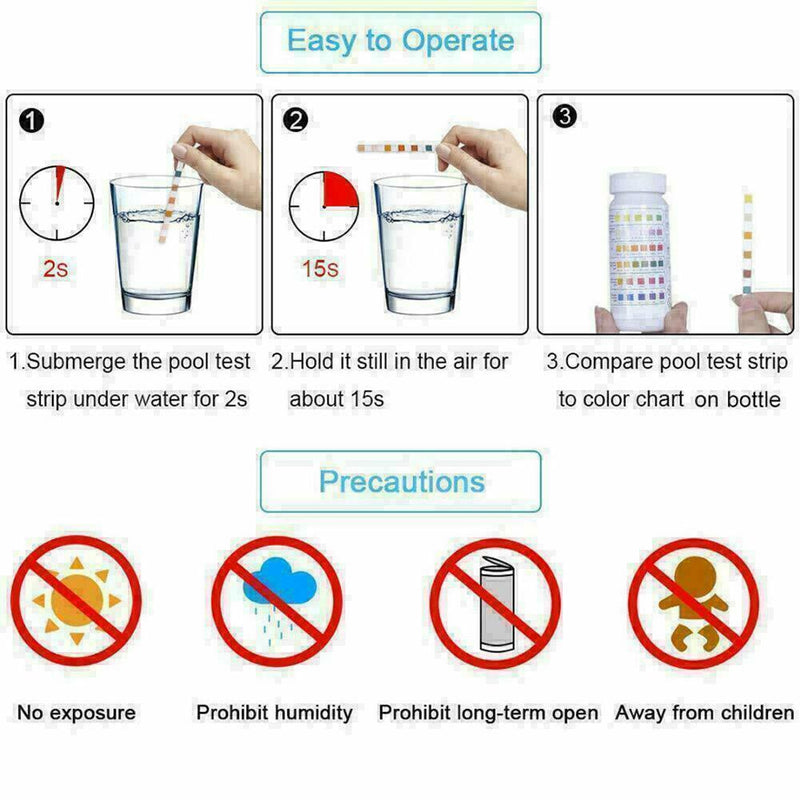 6 In 1 50pcs Water Test Strips Swimming Pool Test Strips E6M8 Testing L7H6 S7Y5