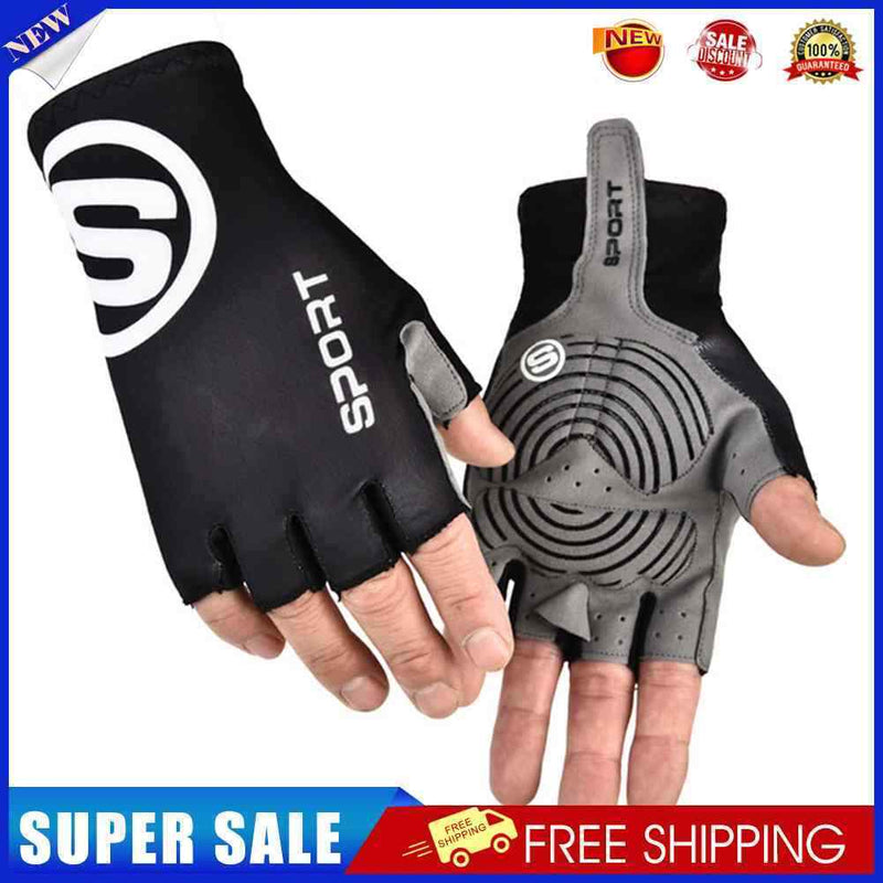 #A Cycling Half Finger Gloves Anti Slip Ice Silk Summer Sports Riding Hand Glove