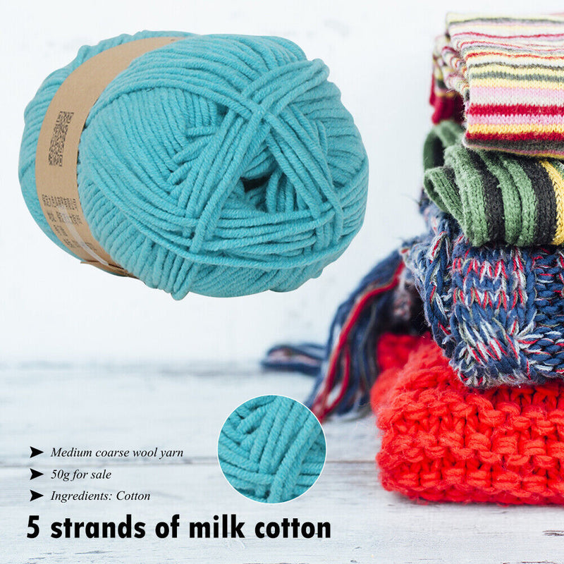 1 Roll Soft Spun Milk Cotton Ropes Baby Knitwear Knitting Crochet Yarn Thread