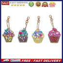 4pcs/set DIY Diamond Painting Keychain Full Drill Rhinestone Cake Shape Pen