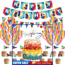 Birthday Party Decorations Set 31pcs Tie Dye Happy Birthday Supplies Banner