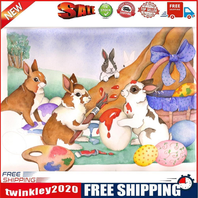 Easter Bunny Oil Paint By Numbers Kits DIY Canvas Picture Holiday Drawing