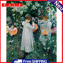 Oil Paint By Numbers Picture DIY Painting Woman Lantern Acrylic Paint Decor
