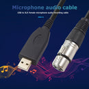 USB Male to 3-Pin XLR Female Audio Cable for Microphone Instrument Recordin