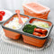 1350ml Silicone Rectangle Lunch Box Collapsible Bento Folding Bowl (Orange)
