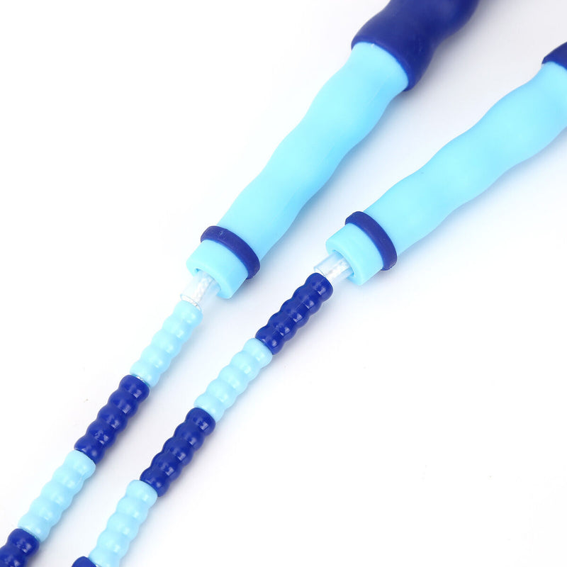 Skipping Rope Professional Rope Skipping Soft Beads Unknotted Rope (Blue) Newly