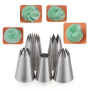 5Pcs Large Icing Piping Nozzle Russian Pastry Tips Baking Mold Cake Decor Set~