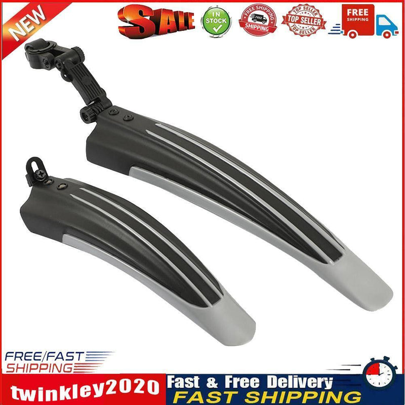 2pcs Mountain Bicycle Splash Fender Guard Bike Rear Front Mudguard (Grey) Newly
