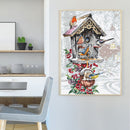 11CT Full Embroidery Kit Mailbox Bird Cotton Counted Cross Stitch Home Decor