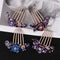 Elegant Bride Hair Jewelry Hairpin Shiny Rhinestone Inlaid Flower Hair Comb