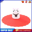 Clear Cherry Silicone Cup Cover Leakproof Heat-resistant Lid (Lucky Cat)