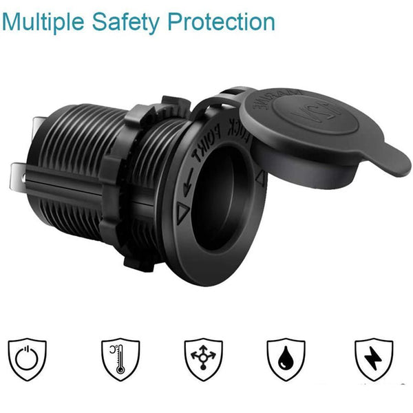 Waterproof Receptacle Outlet Charger Car 12V Socket Cigarette Lighter