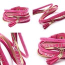 Alloy Serpentine Tassel Bracelet Magnetic Buckle Jewelry Bangle(Pink)