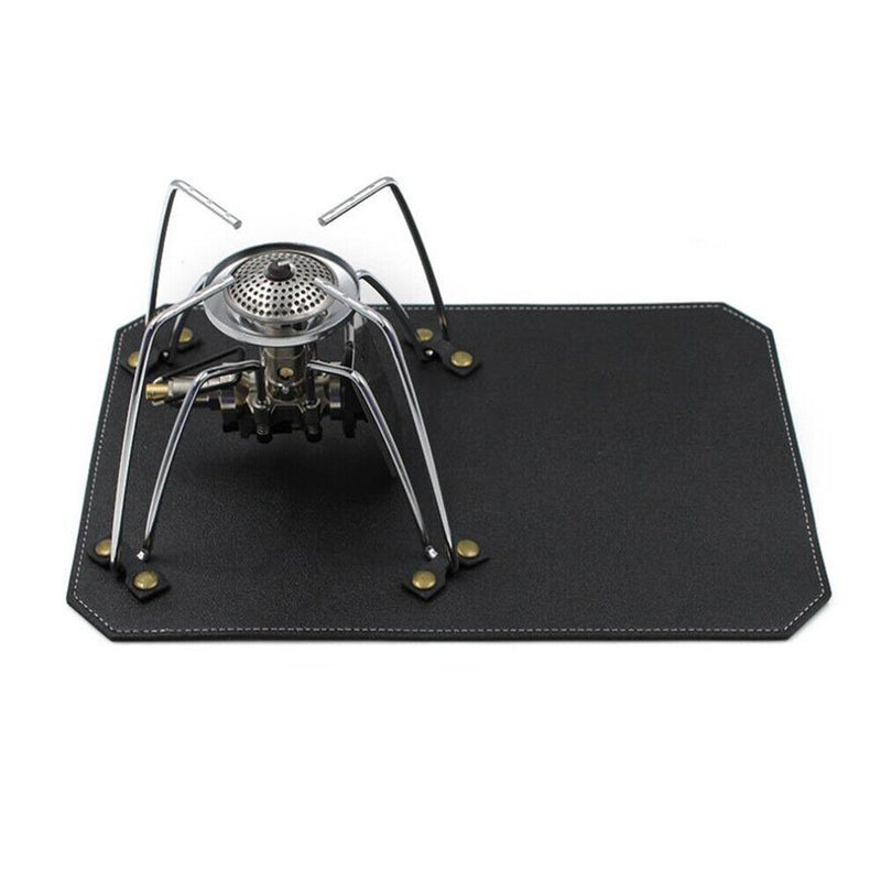 Vegetable Tanned Leather Outdoor Camping Pad for SOTO ST310 Stove (Black) Newly