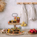 Wooden Farm Style Crafts Durable Tiered Tray Flat Decor Sign Holiday Party Gifts