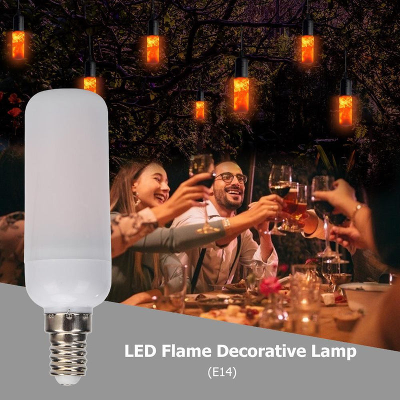 4pcsE14 7W LED Flame Effect Fire Light Bulb Flickering Emulation Decor Lamp