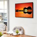 Canvas Painted Oil Paint By Numbers Guitar Scenery DIY Home Wall Art Decor